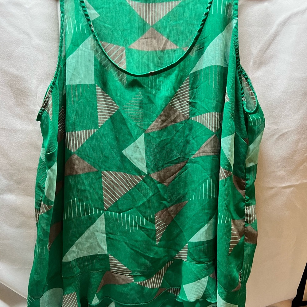 Route 66 Green Graphic Tank Top Relaxed Fit‎